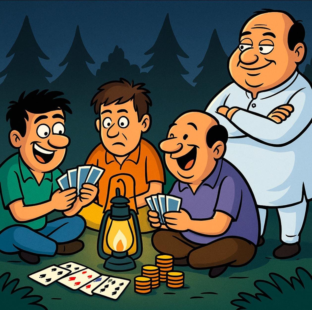 घुनघुटी के जंगल में जुए का जश्न,जय स्तंभ से दरभंगा तक चर्चा गरम!