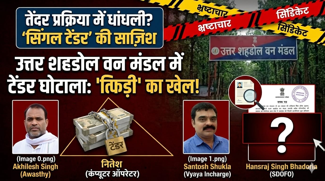 उत्तर शहडोल वन मंडल में ‘तिकड़ी-राज’: तीन चेहरों के इर्द-गिर्द घूम रहा करोड़ों का टेंडर खेल